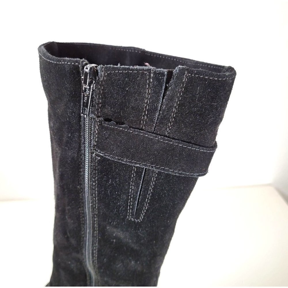 La Canadienne Black Long Knee High Wedge Boots / booties Size Us 8M - Picture 13 of 16